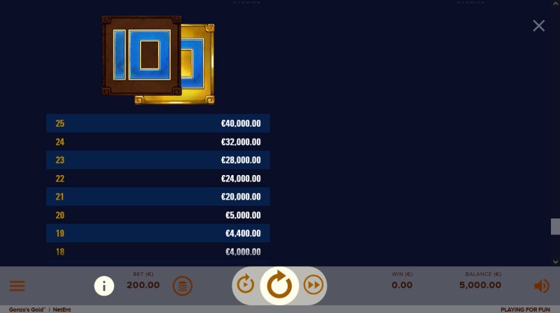 Paytable - Low Value Symbols