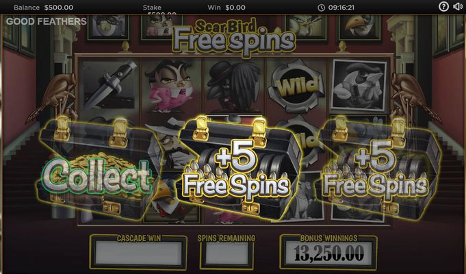 5 Free Spins Awarded