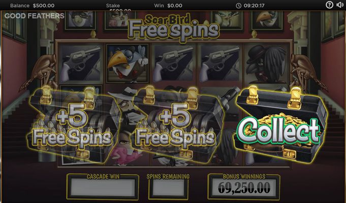 Good Feathers :: Free Spins end when a collect is revealed