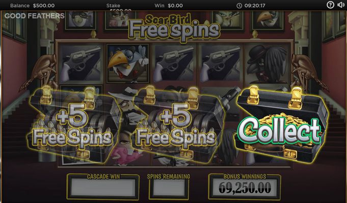 Free Spins end when a collect is revealed