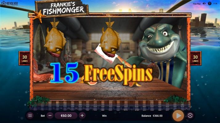 15 Free Spins Awarded