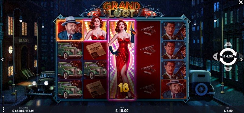 Grand Loot :: Stacked wild leads to multiple winning paylines