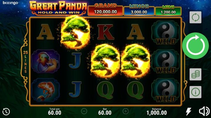 Great Panda Hold and Win :: Scatter symbols triggers the free spins bonus feature