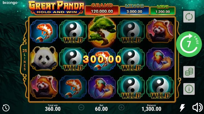 Great Panda Hold and Win :: Free Spins Game Board