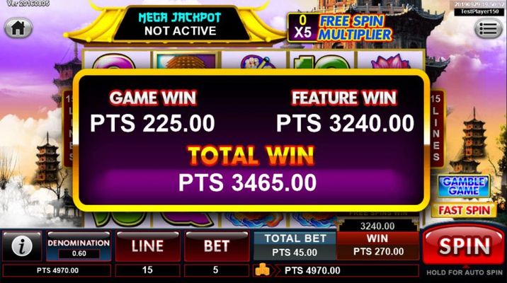 Total free spins payout