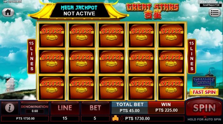 Great Stars :: Pick chest symbols to increase free spins