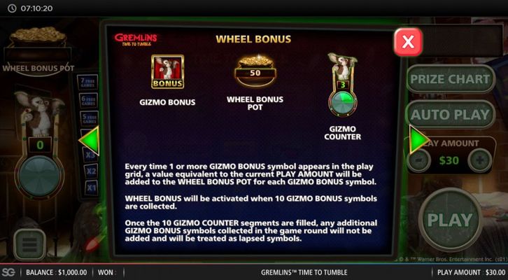 Gremlins Time to Tumble :: Wheel Bonus
