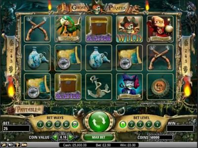 Ghost Pirates slot game board