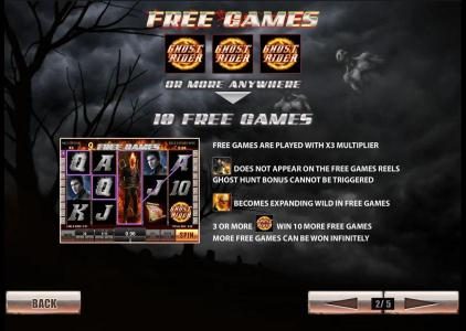 3 ghost rider symbols or more anywhere triggers 10 free games