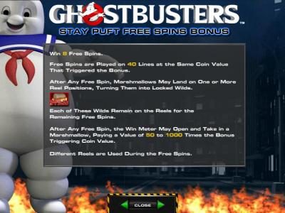 stay puft free spins bonus rules
