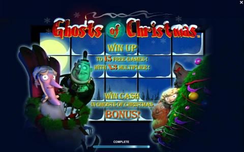 Win Up to 15 free games with x3 multiplier. Win cash in Ghosts of Christmas bonus.