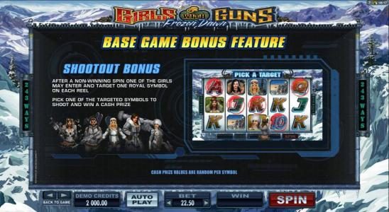 Base game bonus feature - Shootout Bonus rules