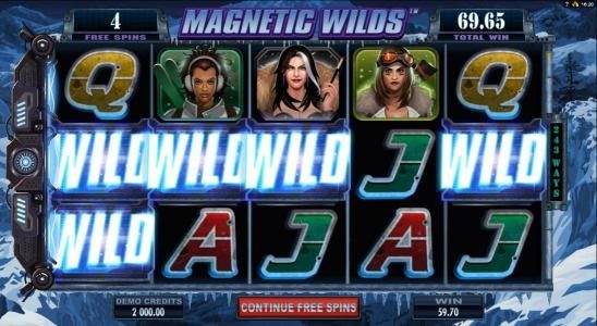 Magnetic wilds free spins bonus feature game board