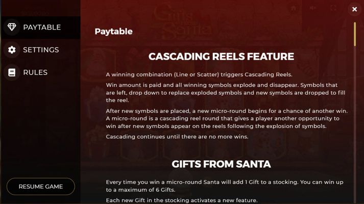 Cascading Reels Feature