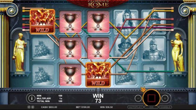 Multiple winning paylines trigger a big win during the free spins bonus feature.