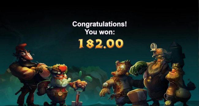 Total free spins payout 182.00