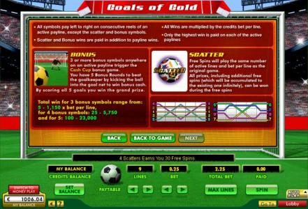 General Game Rules, Bonus Rules, Scatter Rules and Payline Diagrams