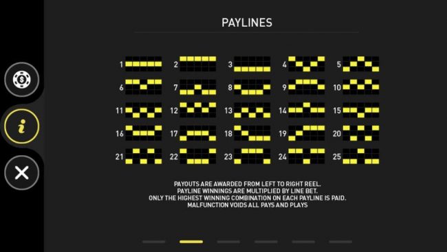 Paylines 1-25