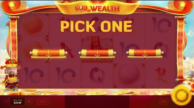 Pick a scroll to reveal a prize reward.