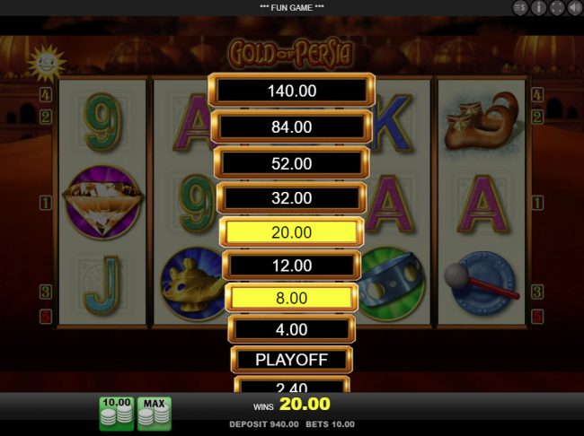 Ladder Gamble Feature Game Board