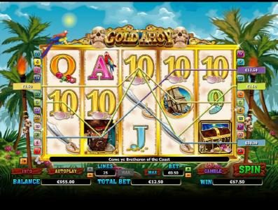 multiple winning paylies triggers a $67 jackpot