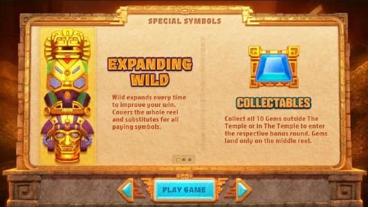 special symbols - expanding wild and collectable gems