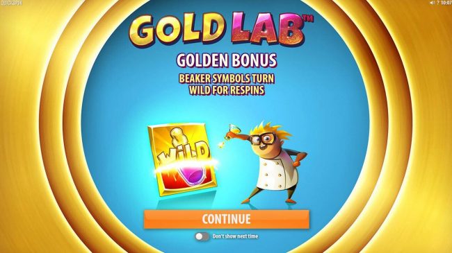 Golden Bonus - Beaker symbols turn wild for respins!