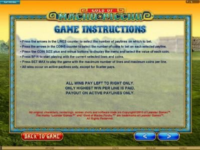 general game instructions