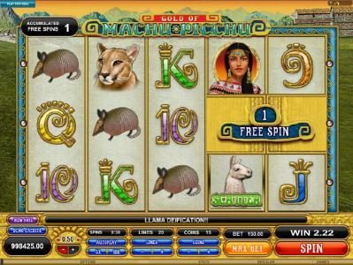 1 free spin added to the accumulated free spins