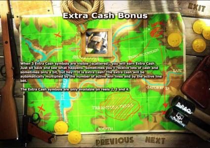 extra cash bonus - the extra cash symbols are only available on reels 2, 3 and 4