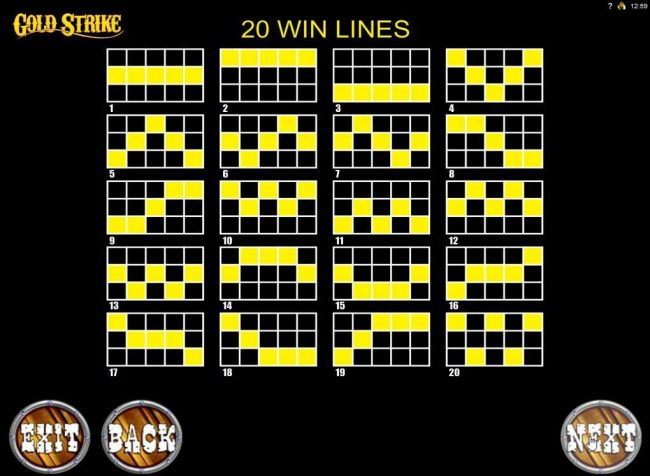 Payline Diagrams 1-20