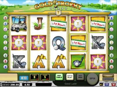 three 1st place symbols triggers free spins feature