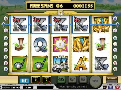 four of a kind with a 3x multiplier triggers a big win during the free spins feature