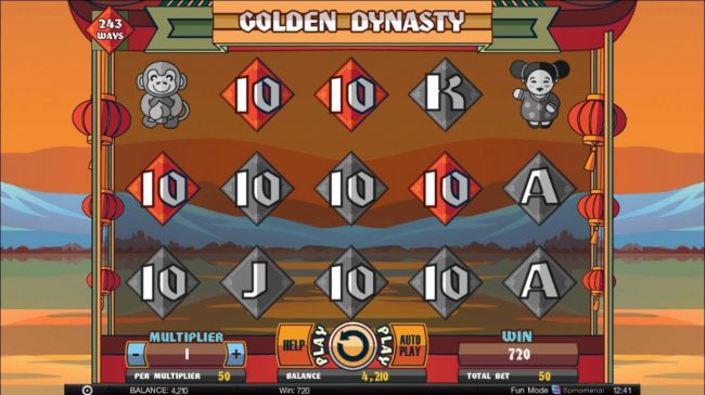 Multiple winning 10 symbols triggers a 720 coin jackpot.