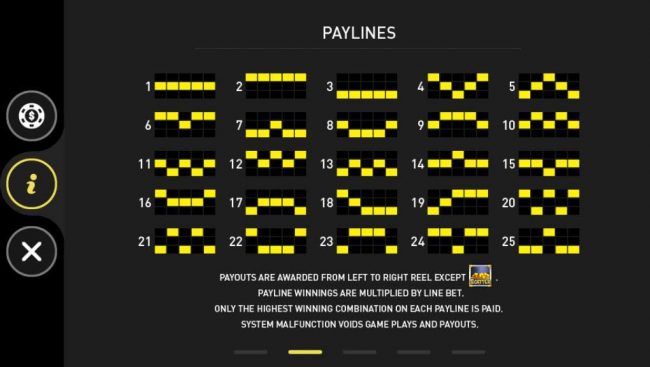 Paylines 1-25