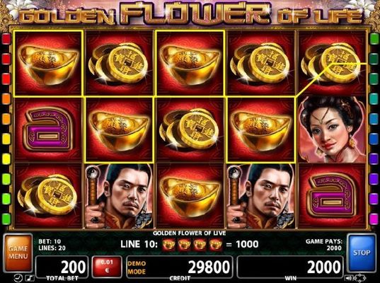 Four of a Kinds trigger a 2000 credit jackpot
