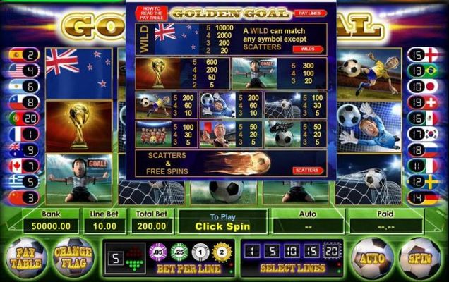 Slot game symbols paytable