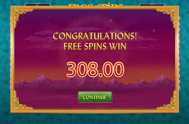 Free Spins pays out a total of 308.00