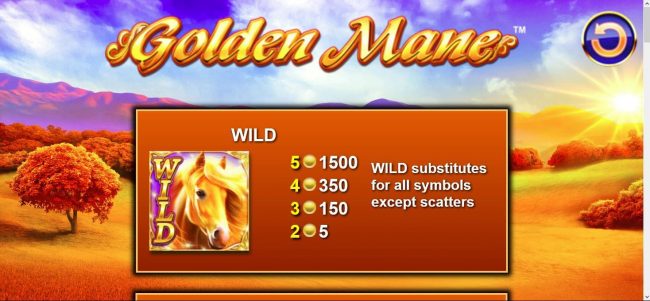 Golden Horse in the games wild symbol and substitutes for all symbols except scatters.