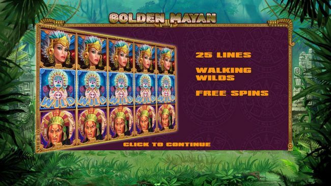 Game features include: 25 Lines, Walking Wilds and Free Spins