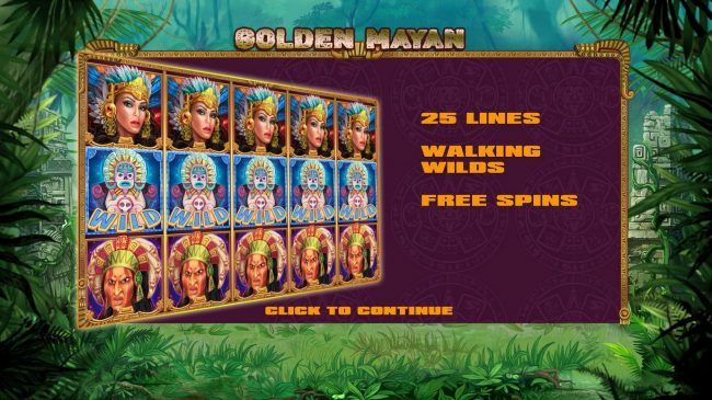 Game features include: 25 Lines, Walking Wilds and Free Spins