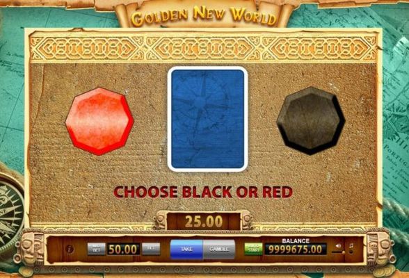 Gamble Feature - To gamble any win press Gamble then select Red or Black.