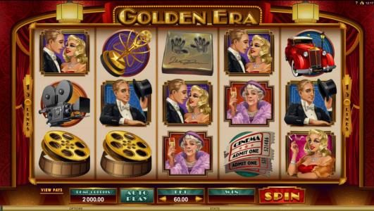 Main game board featuring five reels and 243 paylines with a $106,000 max payout