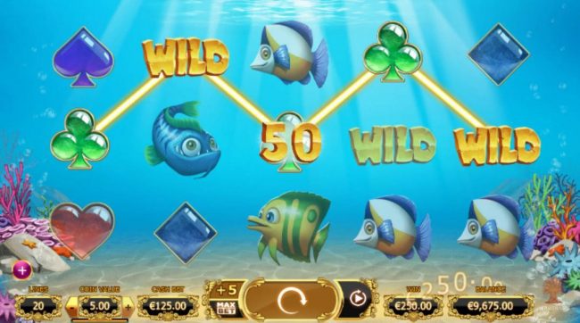A four of a kind triggers a 250.00 line payout