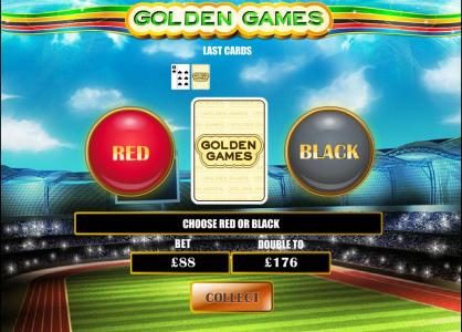 during the gamble feature you select red or black to double your bet