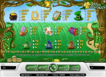 slot game symbols paytable and payline diagrams
