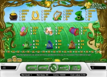 slot game symbols paytable and payline diagrams