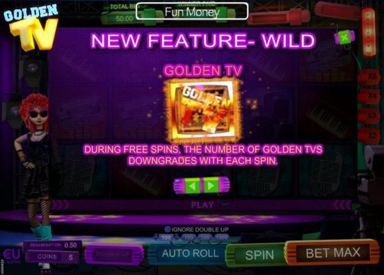 During free spins, the number of gold TVs downgrades with each spin.