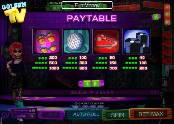 High value slot game symbols paytable