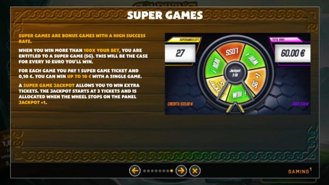 Super Games are bonus games with a high sucess